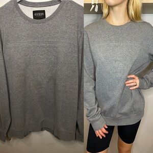 Guess Logo Side-Zip Crew Neck